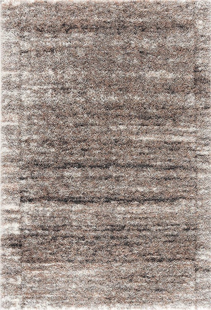 7' X 9' Ivory And Brown Retro Mod Area Rug