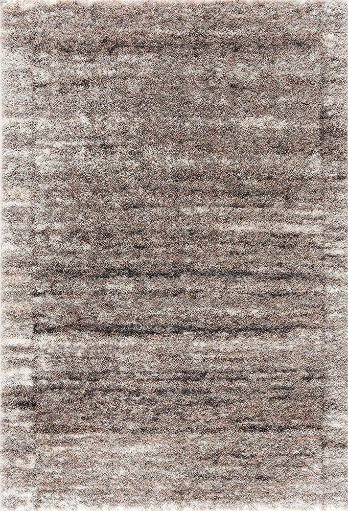 5' X 8' Ivory And Brown Retro Mod Area Rug