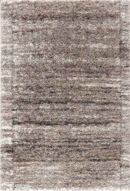 5' X 8' Ivory And Brown Retro Mod Area Rug