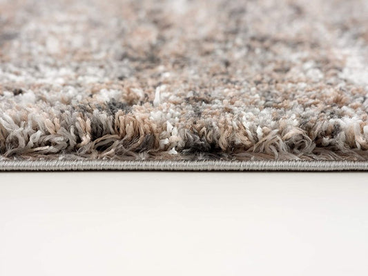 7' X 9' Ivory And Brown Retro Mod Area Rug