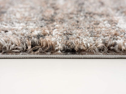 5' X 8' Ivory And Brown Retro Mod Area Rug