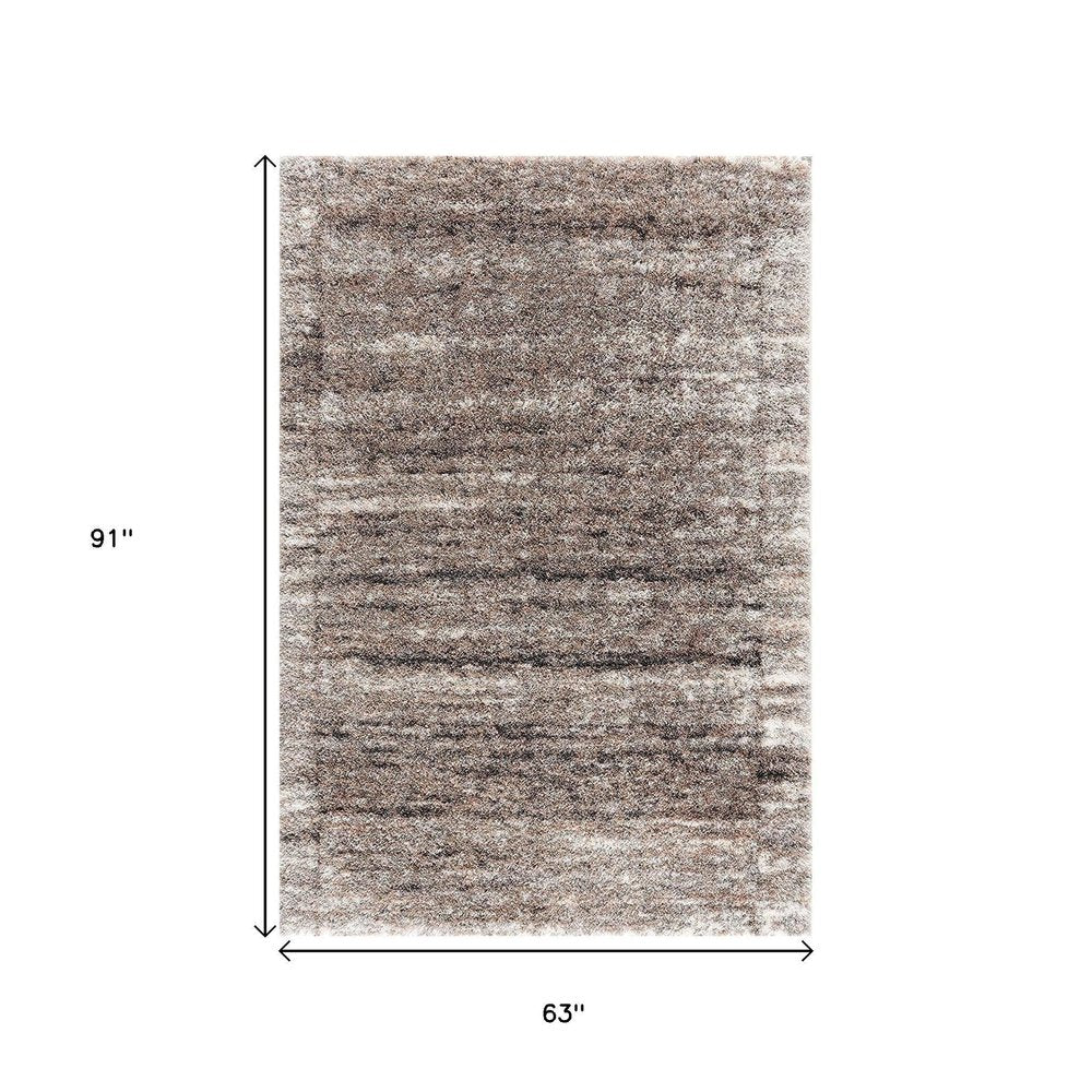 4' X 6' Ivory And Brown Retro Mod Area Rug