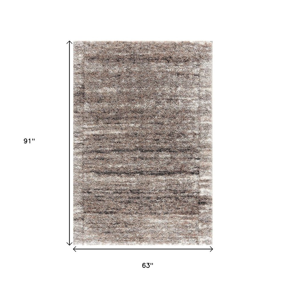 4' X 6' Ivory And Brown Retro Mod Area Rug