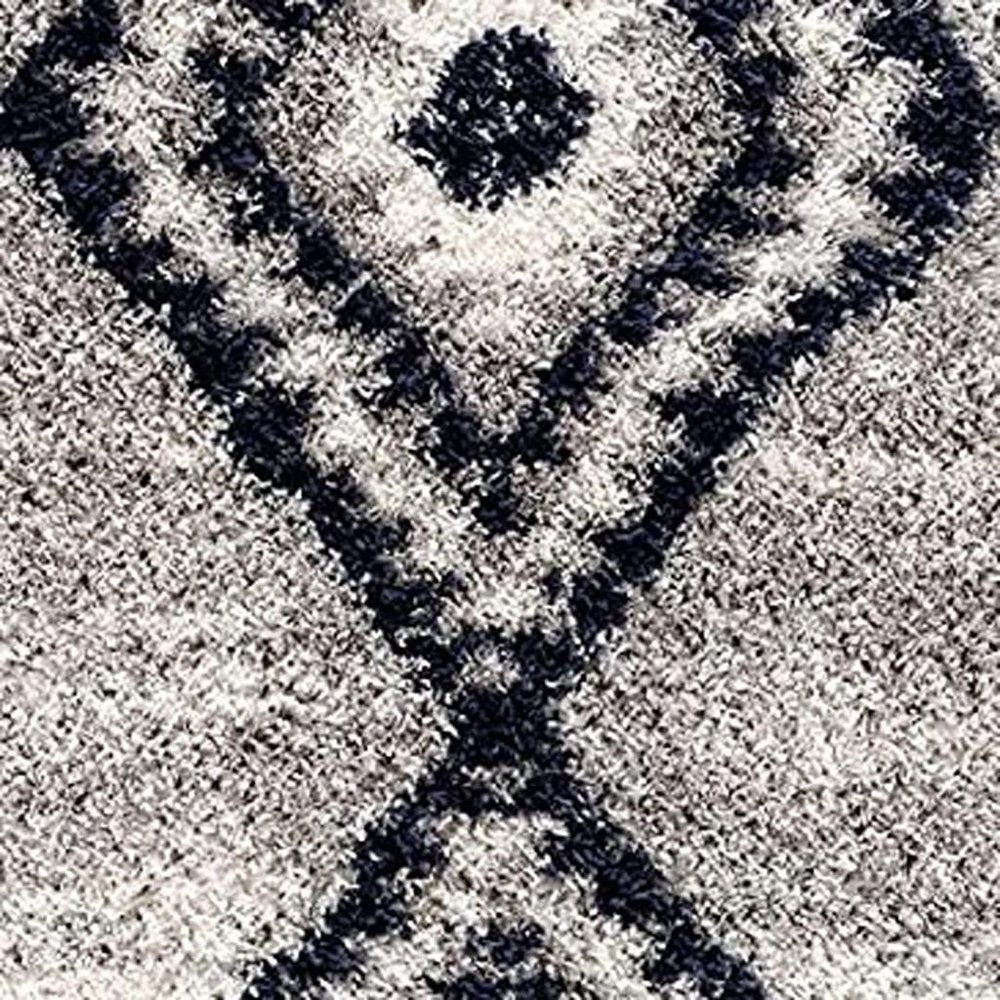 4' X 6' Gray And Navy Boho Chic Area Rug