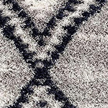 8' X 11' Gray And Navy Boho Chic Area Rug