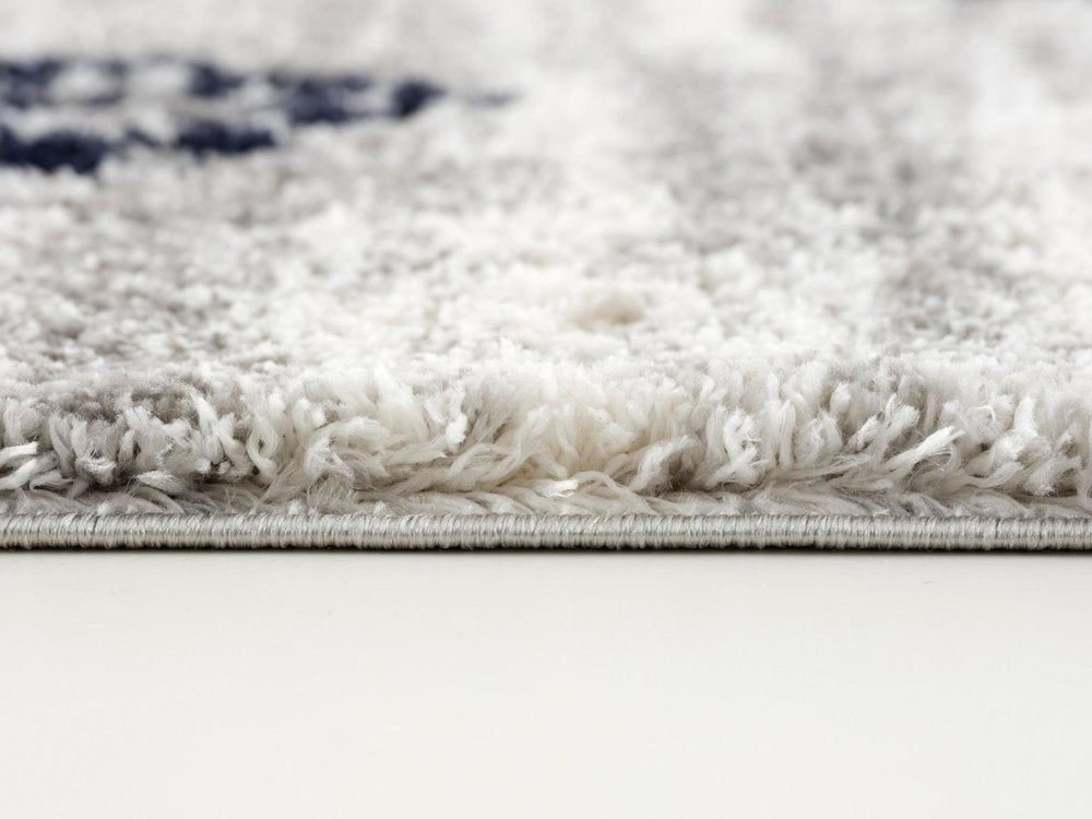 4' X 6' Gray And Navy Boho Chic Area Rug