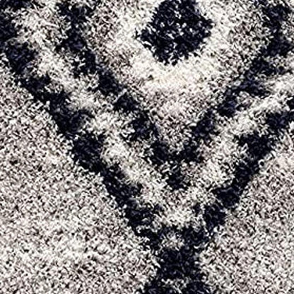 4' X 6' Gray And Navy Boho Chic Area Rug