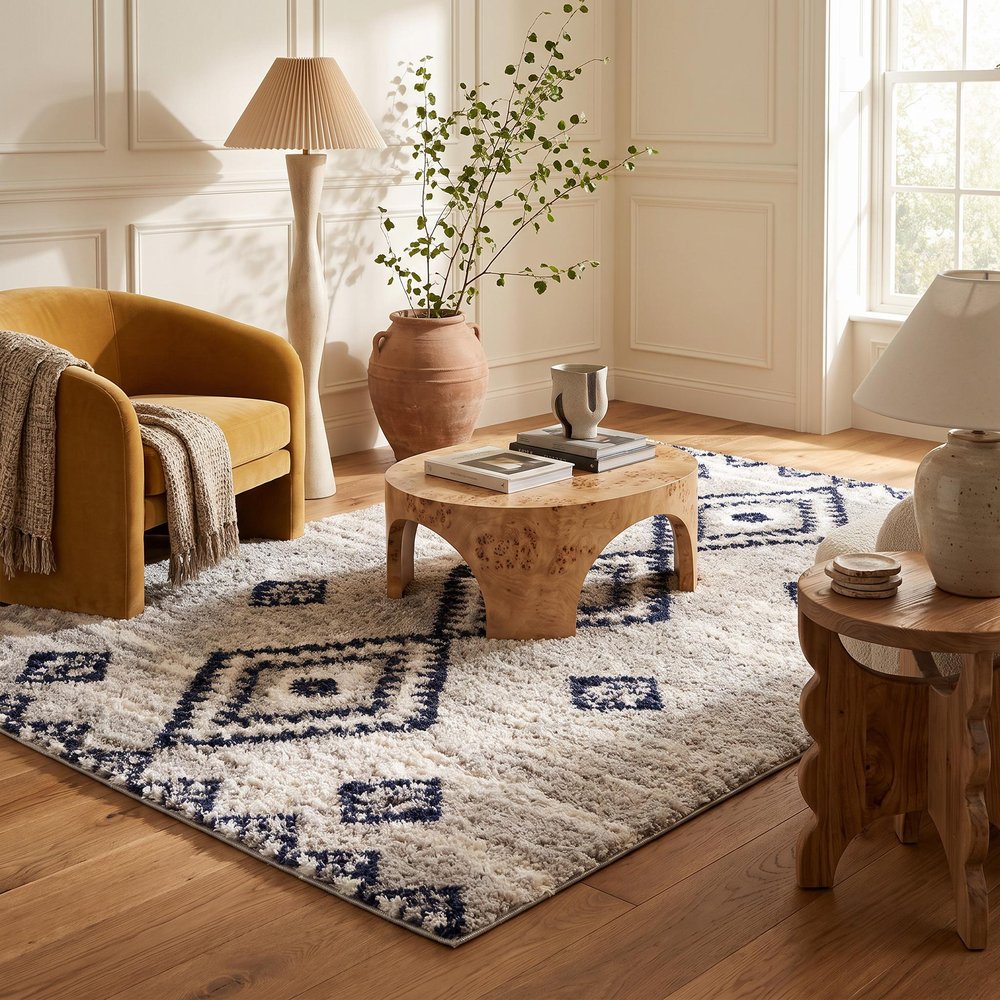4' X 6' Gray And Navy Boho Chic Area Rug