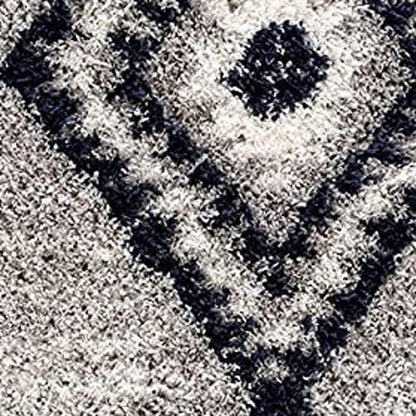 4' X 6' Gray And Navy Boho Chic Area Rug