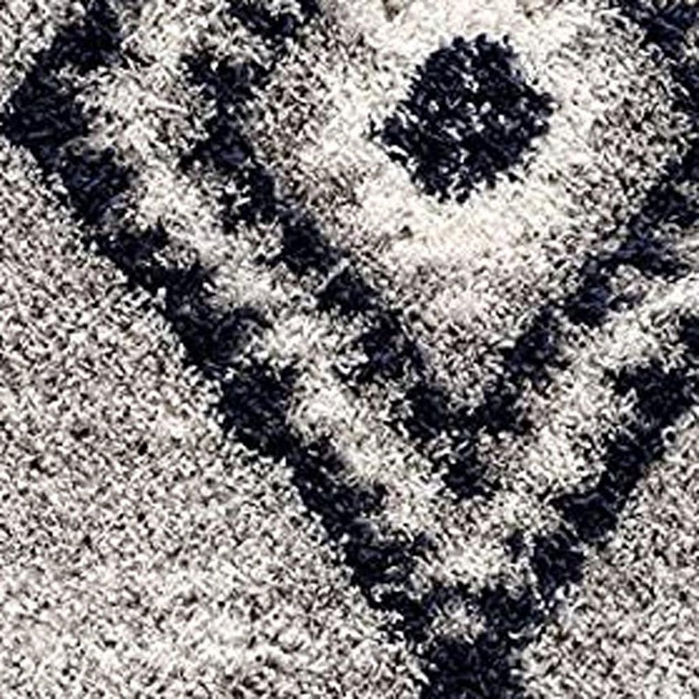 4' X 6' Gray And Navy Boho Chic Area Rug