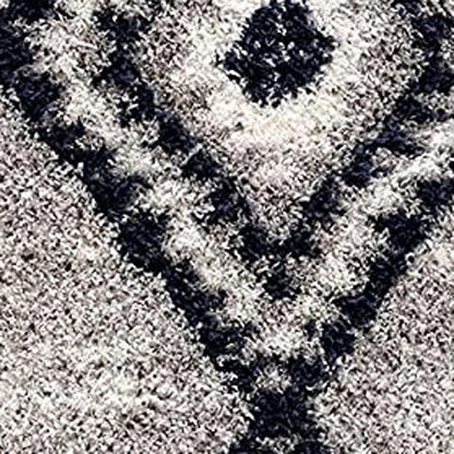 4' X 6' Gray And Navy Boho Chic Area Rug