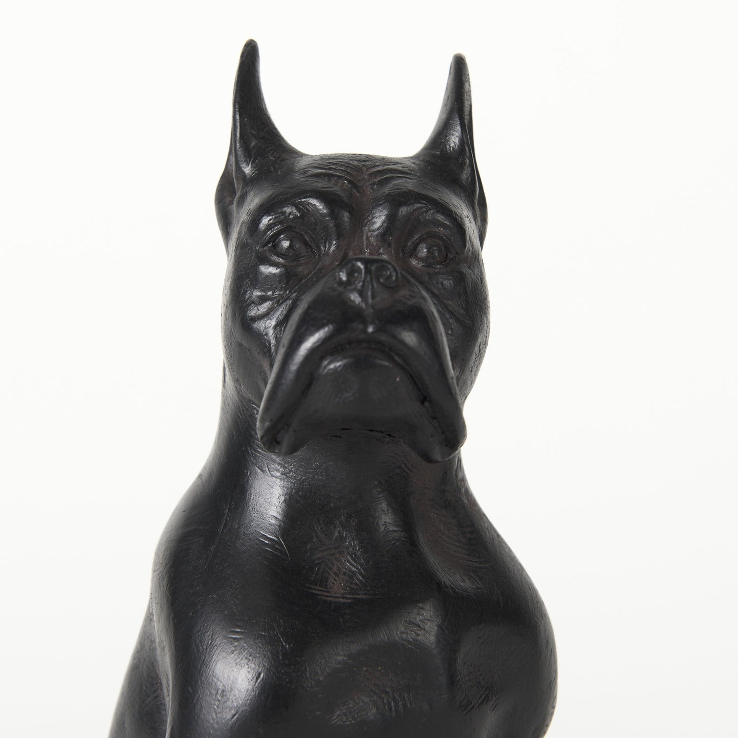 Black Resin Boxer Dog Shaped Decor Piece