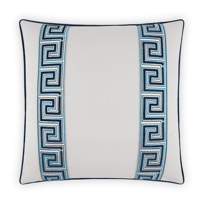 D.V. KAP HOME   24" x 24" Fontanelle Pillow - Blue Traditional, Band / Ribbon    - 3924-B-2424