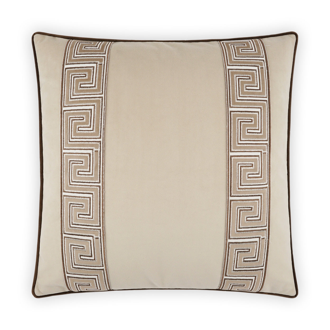 D.V. KAP HOME   24" x 24" Fontanelle Pillow - Camel Traditional, Band / Ribbon    - 3924-C-2424