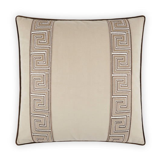 D.V. KAP HOME   24" x 24" Fontanelle Pillow - Camel Traditional, Band / Ribbon    - 3924-C-2424