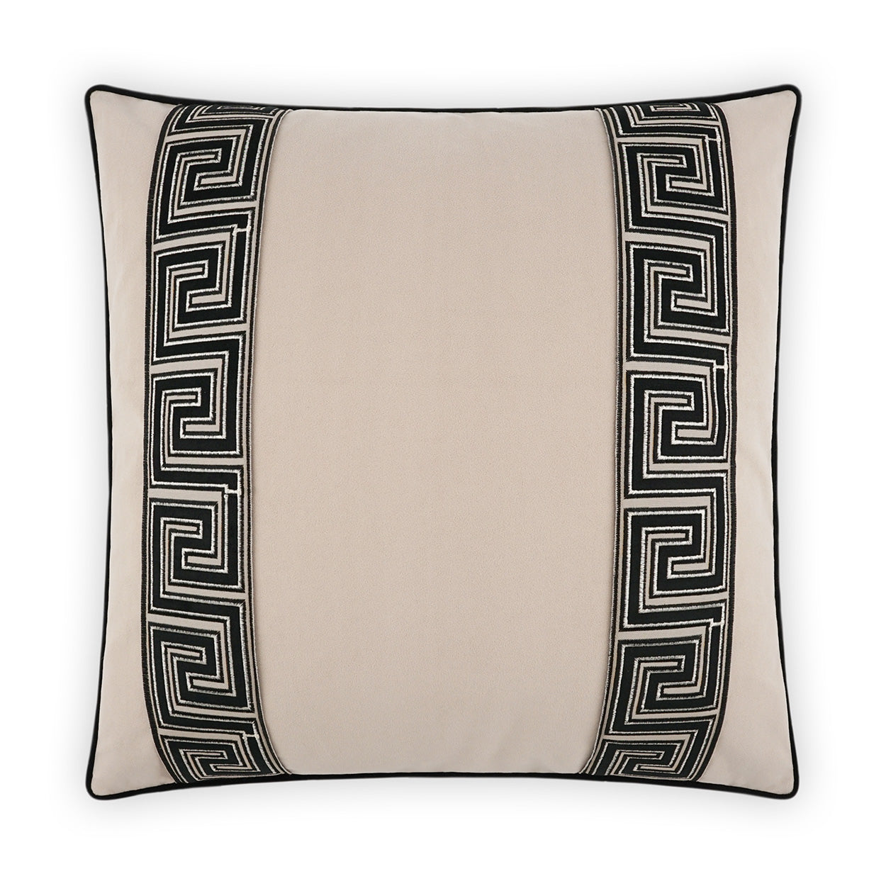 D.V. KAP HOME   24" x 24" Fontanelle Pillow - Ebony Traditional, Band / Ribbon    - 3924-E-2424