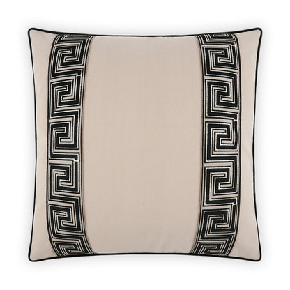 D.V. KAP HOME   24" x 24" Fontanelle Pillow - Ebony Traditional, Band / Ribbon    - 3924-E-2424