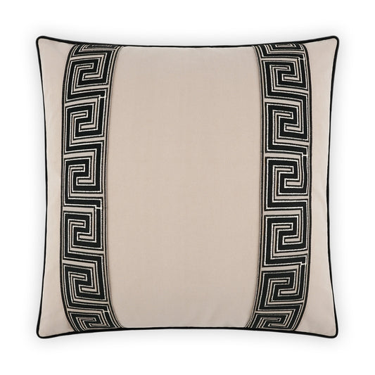 D.V. KAP HOME   24" x 24" Fontanelle Pillow - Ebony Traditional, Band / Ribbon    - 3924-E-2424