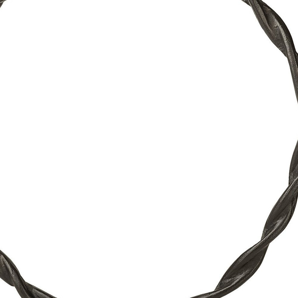 23" Black Metal Round Braided Tabletop Sculpture