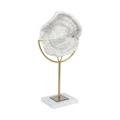 Petite White And Gold Coastal Sculpture