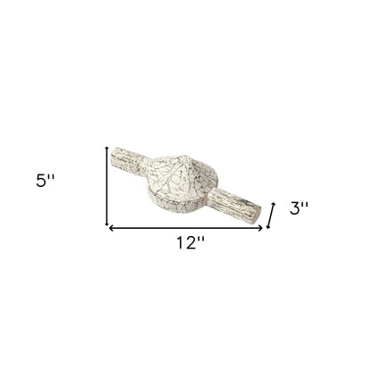 Set of Three 3" White Solid Wood Tabletop Sculpture