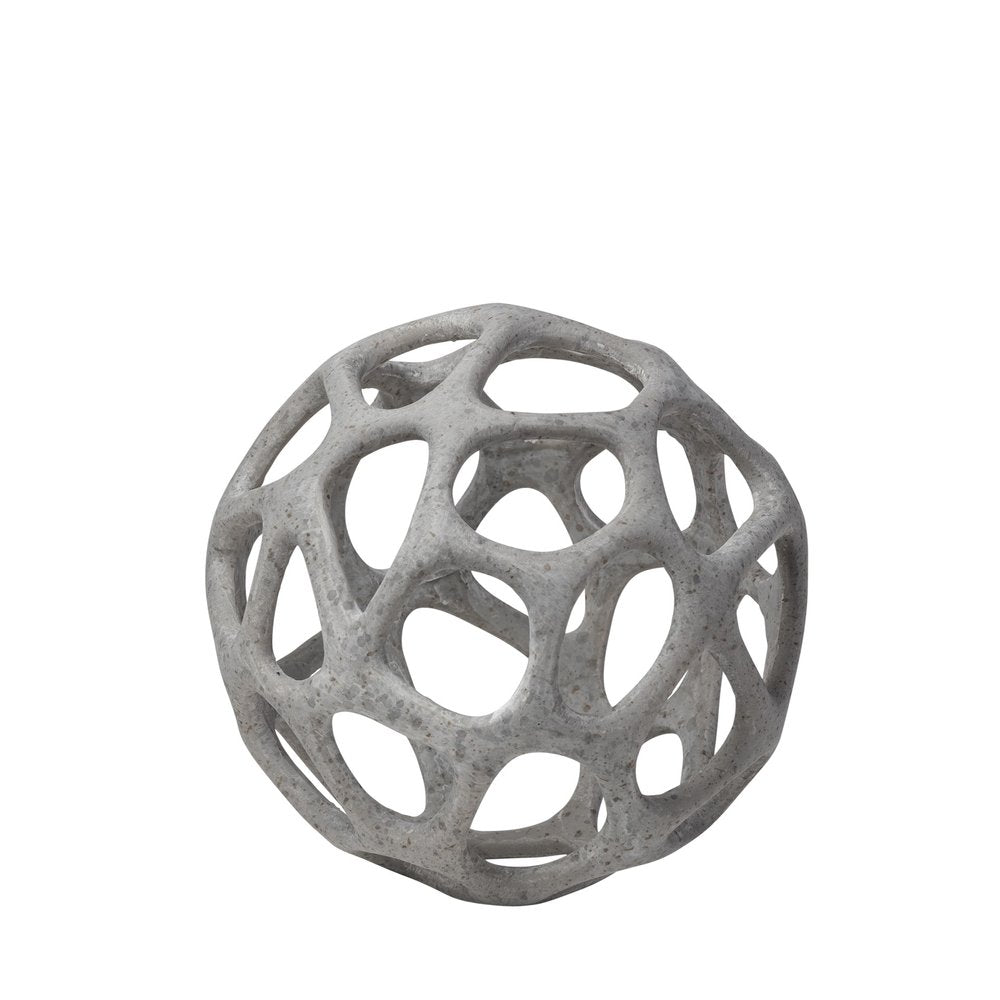 6" Gray Metal Abstract Decorative Orb Tabletop Sculpture