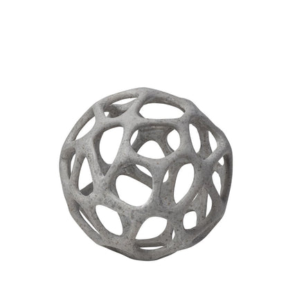 6" Gray Metal Abstract Decorative Orb Tabletop Sculpture