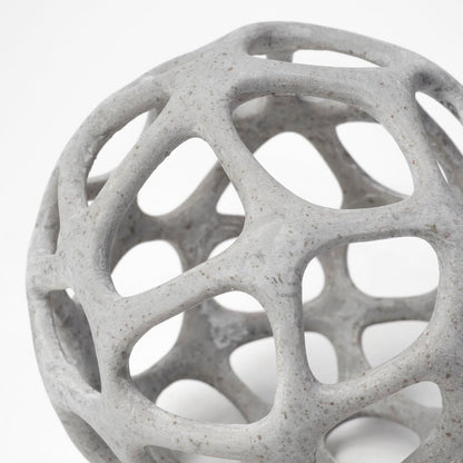 6" Gray Metal Abstract Decorative Orb Tabletop Sculpture