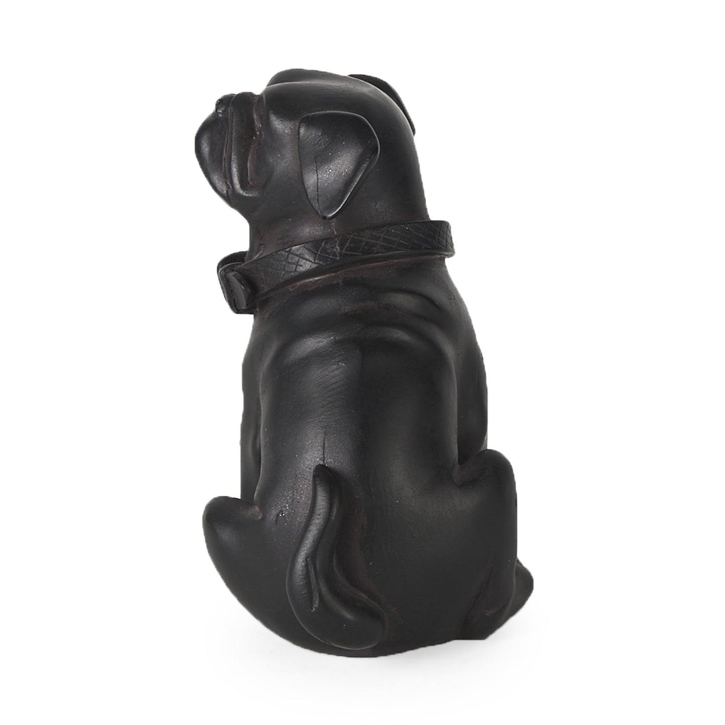 Black Resin Pug Dog Sculpture