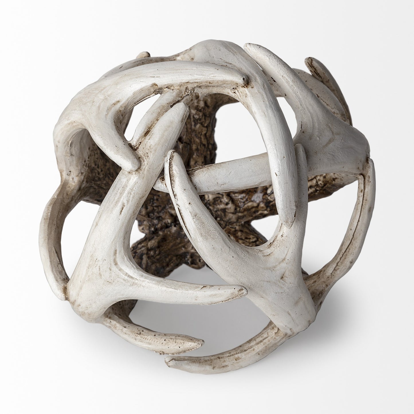 Petite White Resin Antler Shaped Sculpture