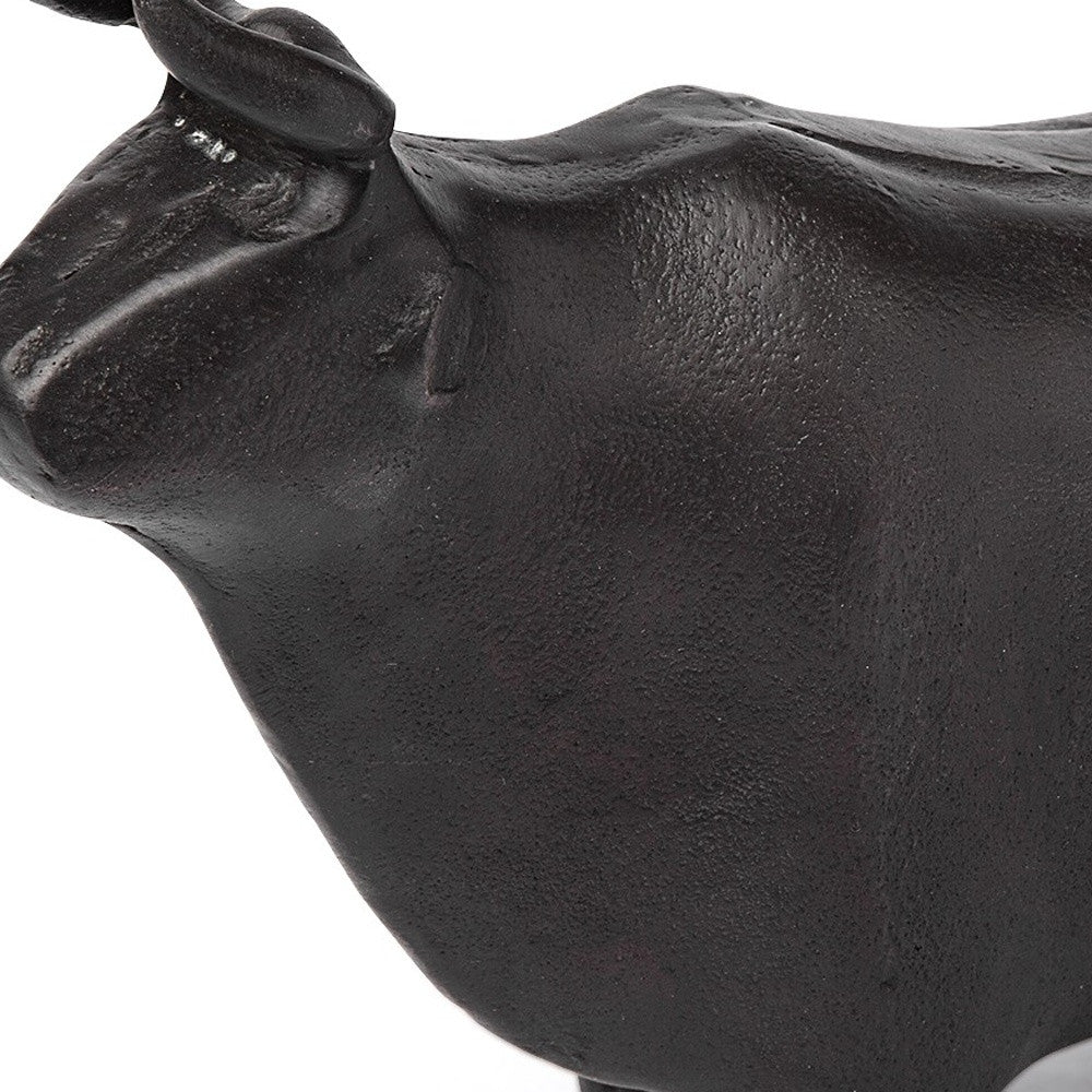 Black Cast Aluminum Bull Decor Piece