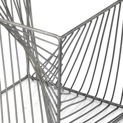 8" Silver Metal Cube Tabletop Sculpture