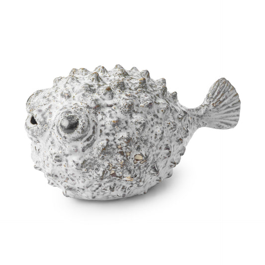 Off White Puffer Fish Sculpture