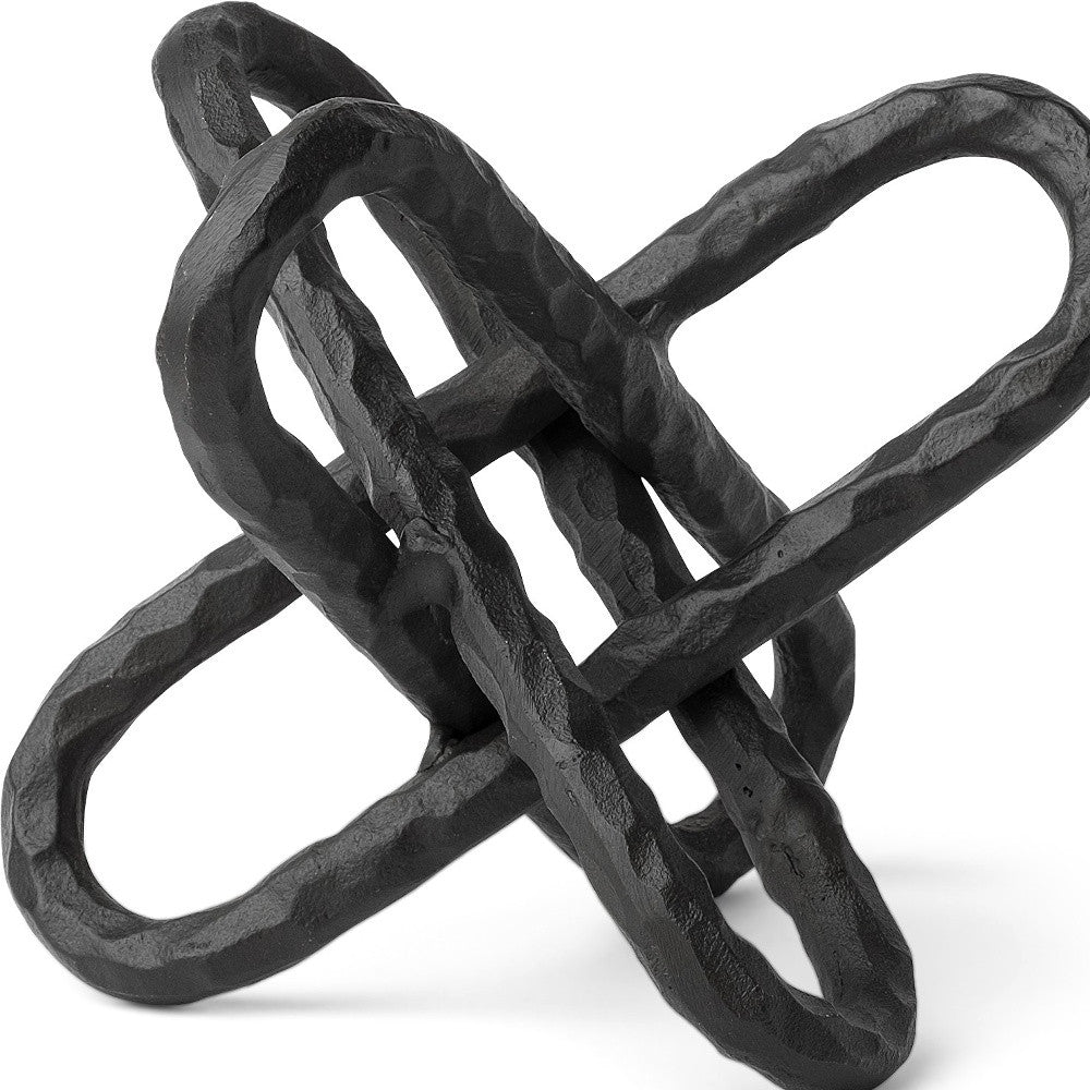 10" Black Metal Chain Link Tabletop Sculpture