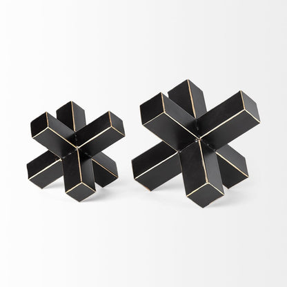 8" Black Metal Tabletop Sculpture