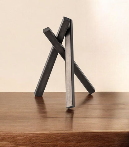 10" Black Metal Abstract Tabletop Sculpture