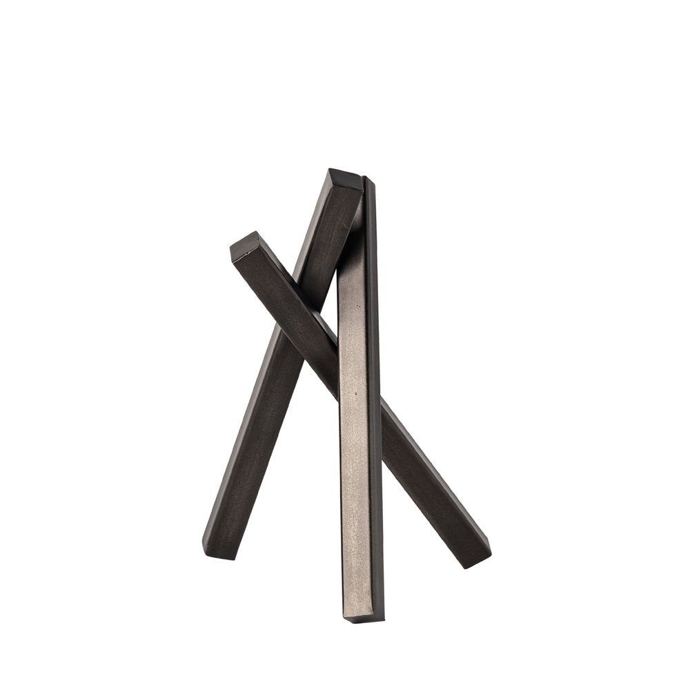 10" Black Metal Abstract Tabletop Sculpture