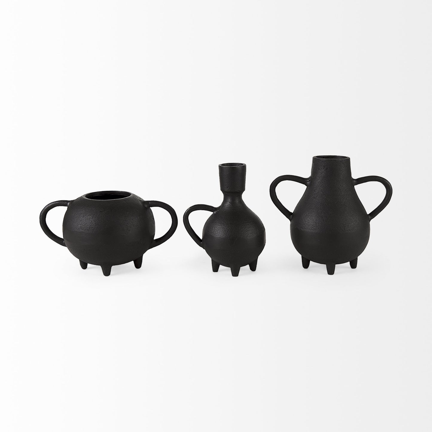 Black Matte Metal Italian Inspired Vase