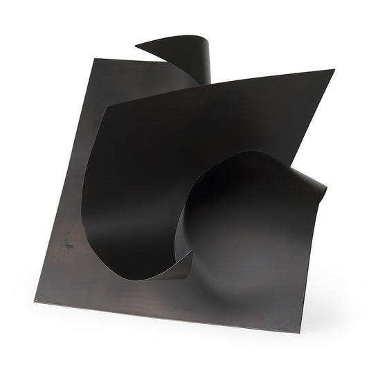 18" Metal Antiqued Black Modern Abstract Sculpture