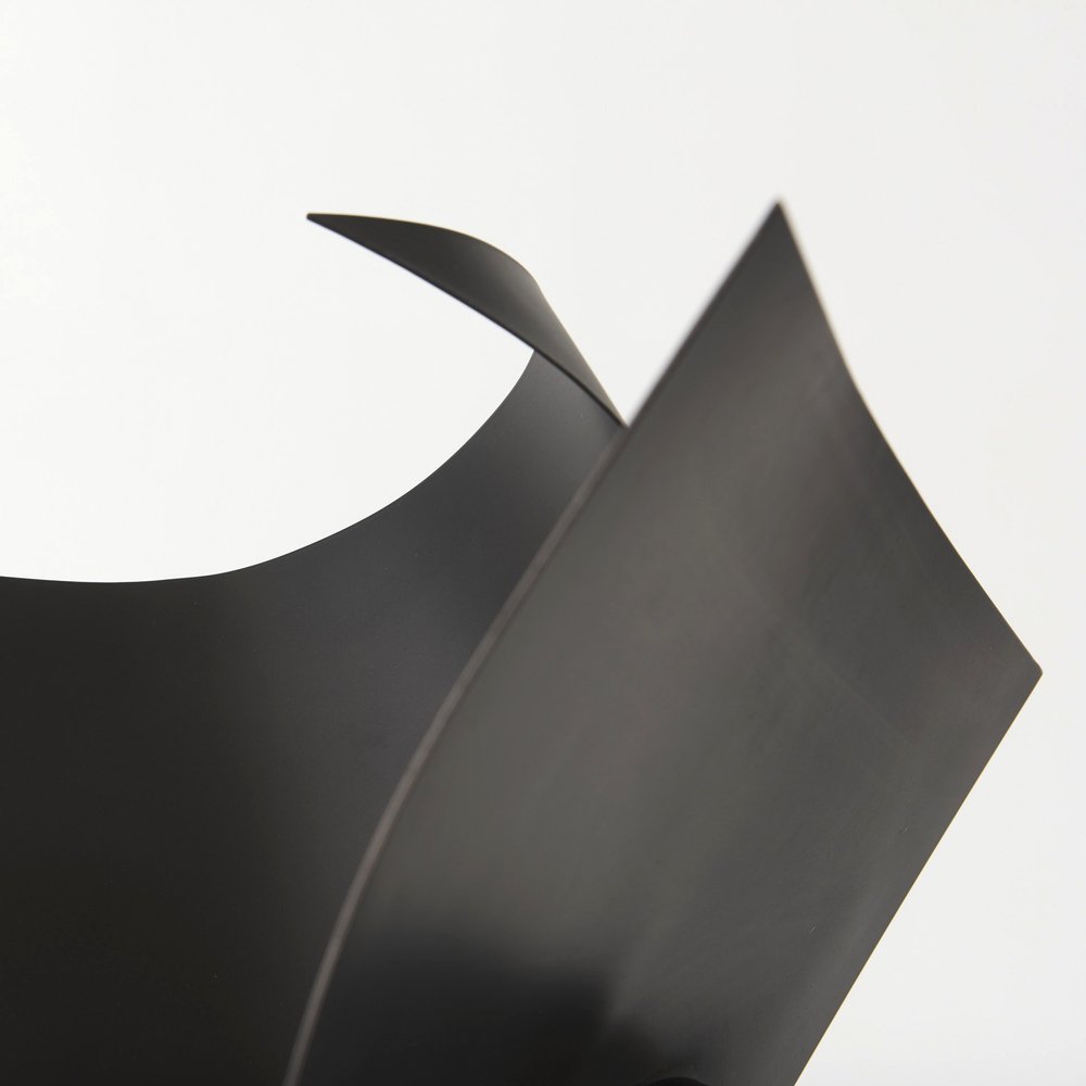 18" Metal Antiqued Black Modern Abstract Sculpture