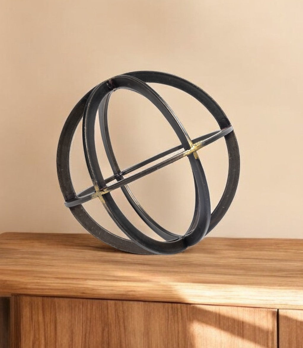 Black Metal Circular Decorative Object