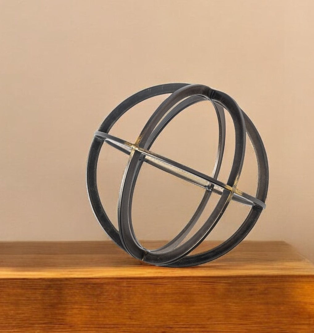 Jumbo Black Metal Circular Decorative Object