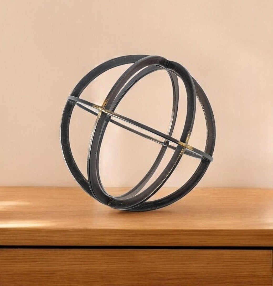 Jumbo Black Metal Circular Decorative Object