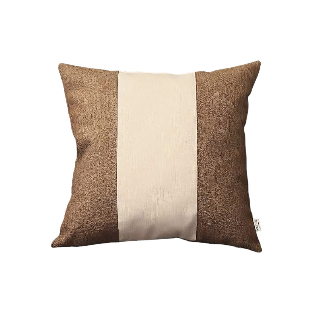 Set Of 4 Brown And White Center Pillow Covers