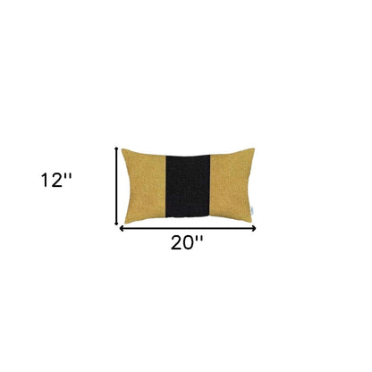 Set Of 4 Yellow And Black Lumbar Pillow Covers