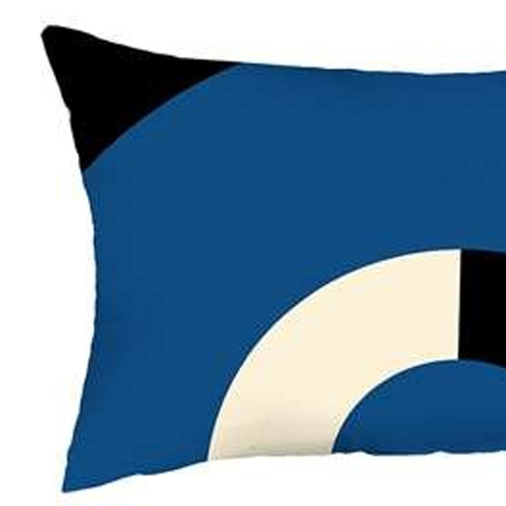 Set Of 4 Blue Modern Lumbar Pillow Covers