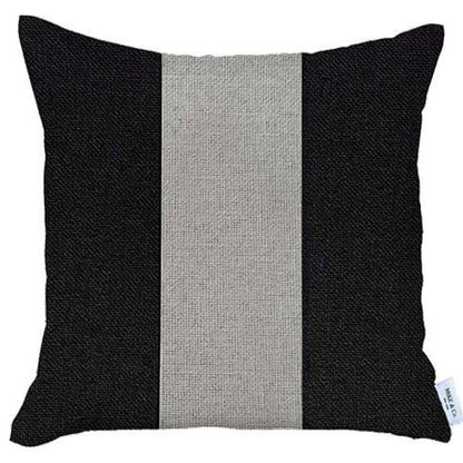 Set Of 2 Black And White Center Pillow Covers