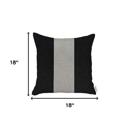 Set Of 2 Black And White Center Pillow Covers