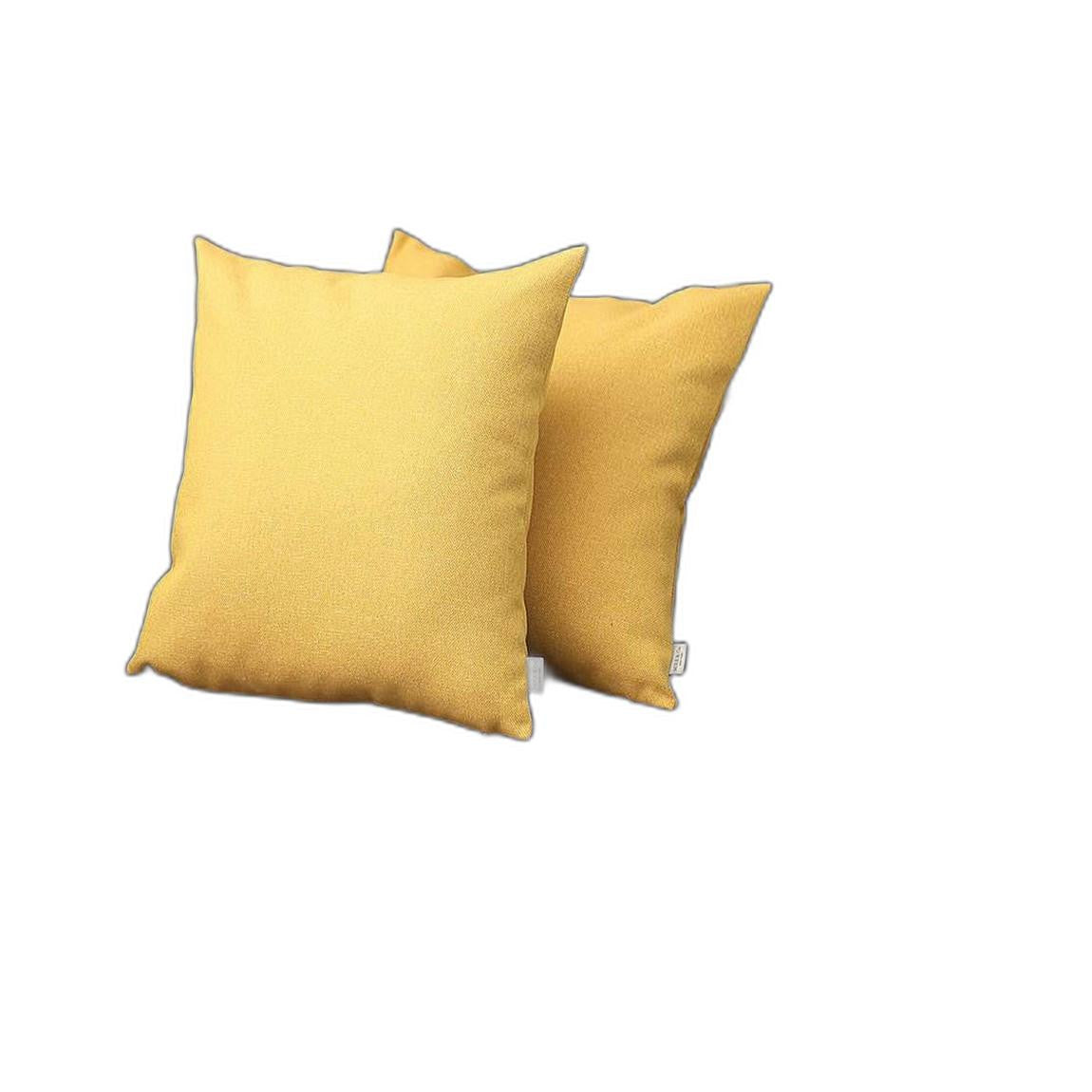Set Of 2 Yellow Textured Pillow Covers