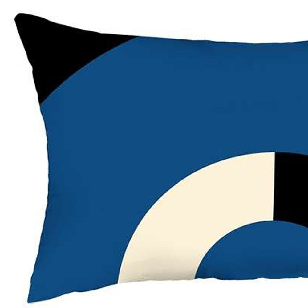 Set Of 2 Blue Modern Lumbar Pillow Covers